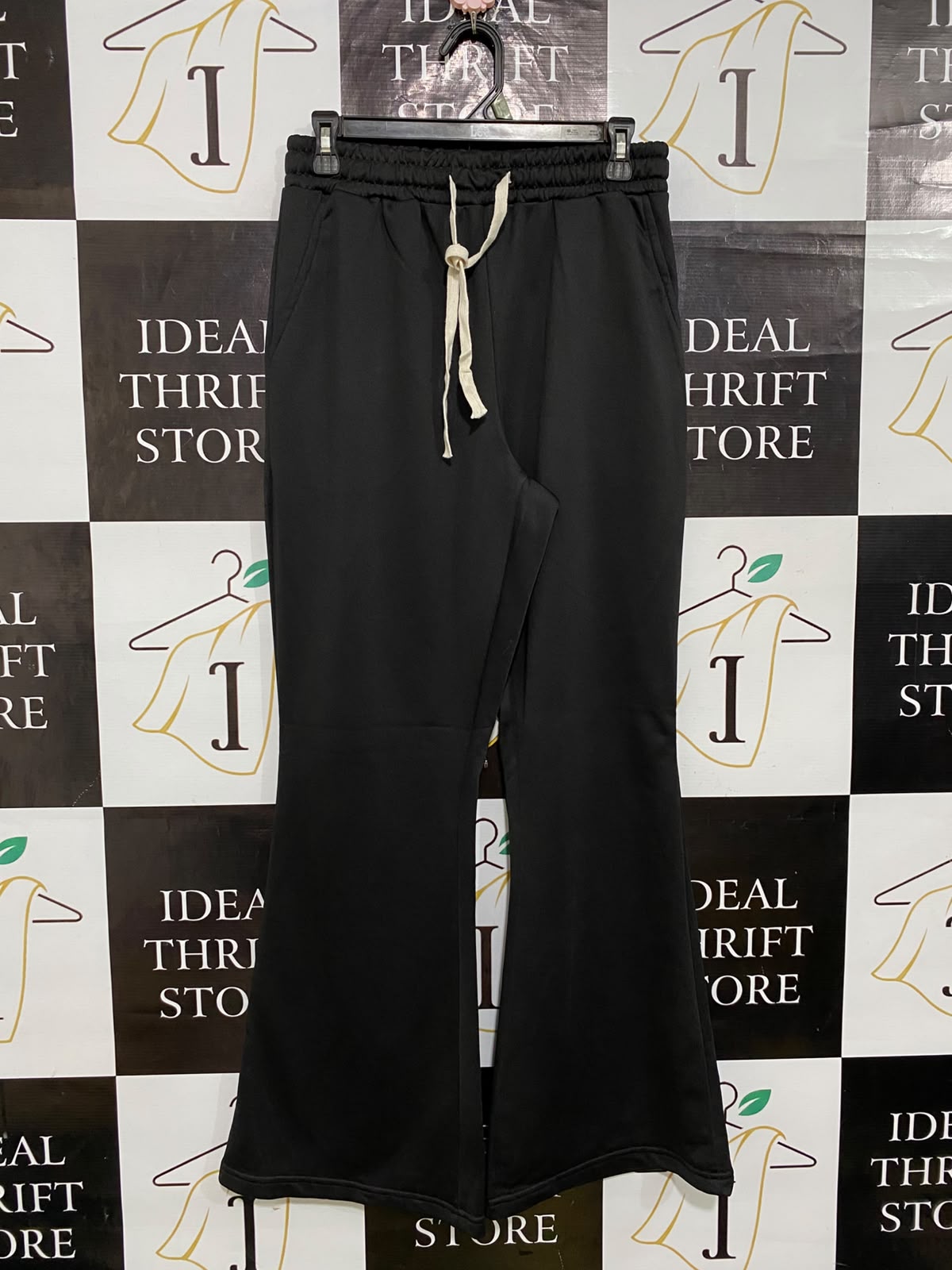 |S| WAIST 28| A62| BLACK FLARED DRAWSTRING TECHNICAL UTILITY PANTS