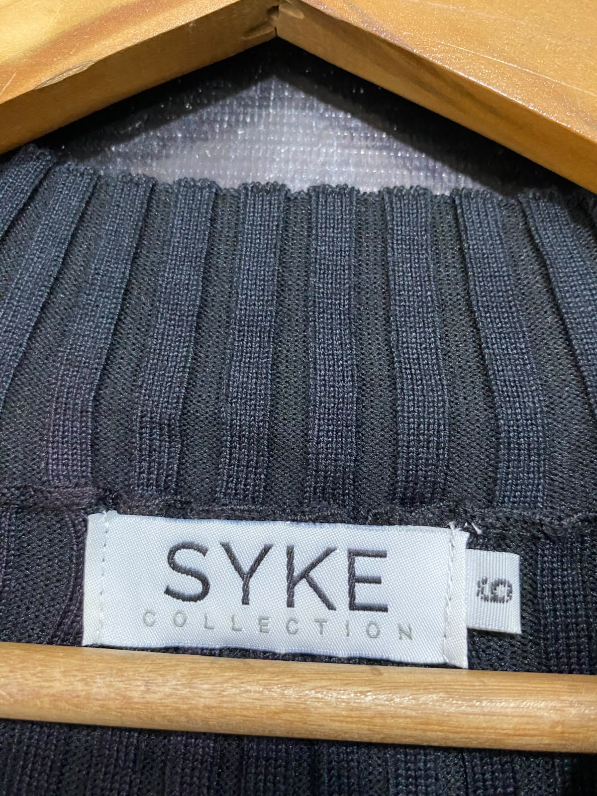 SYKE |XS| BUST 12| A62| BLACK RIBBED MOCK-NECK TECHNICAL UTILITY MIDI DRESS