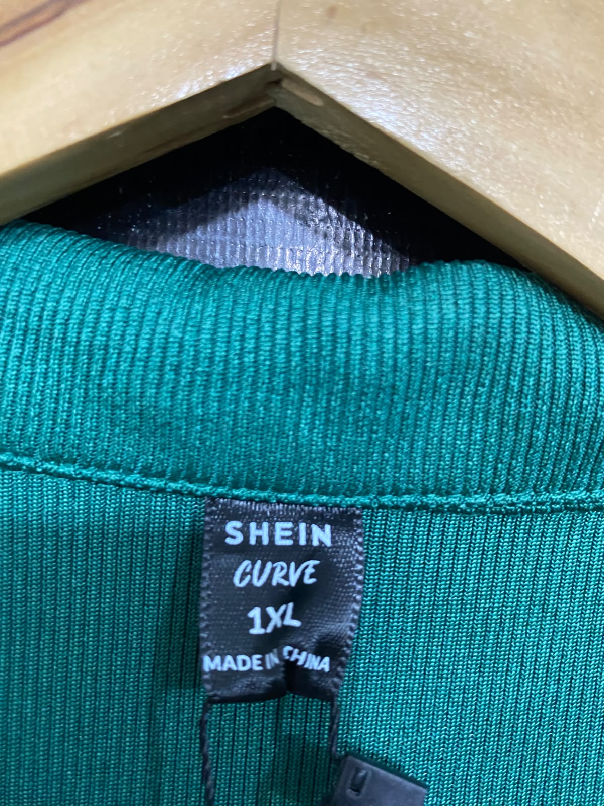 SHEIN CURVE |XL| BUST 19| A62| EMERALD GREEN COLLARED V-NECK TECHNICAL UTILITY MINI DRESS