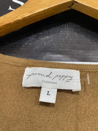 PROUD POPPY |L| BUST 17| A62| TAN SLEEVELESS CREWNECK TECHNICAL UTILITY MIDI DRESS