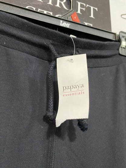 PAPAYA |XXL| WAIST 40| A62| BLACK DRAWSTRING-WAIST TECHNICAL UTILITY WIDE-LEG PANTS