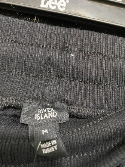 RIVER ISLAND |M| WAIST 30| A62| BLACK AND ANIMAL-PRINT STRIPE TECHNICAL UTILITY JOGGERS