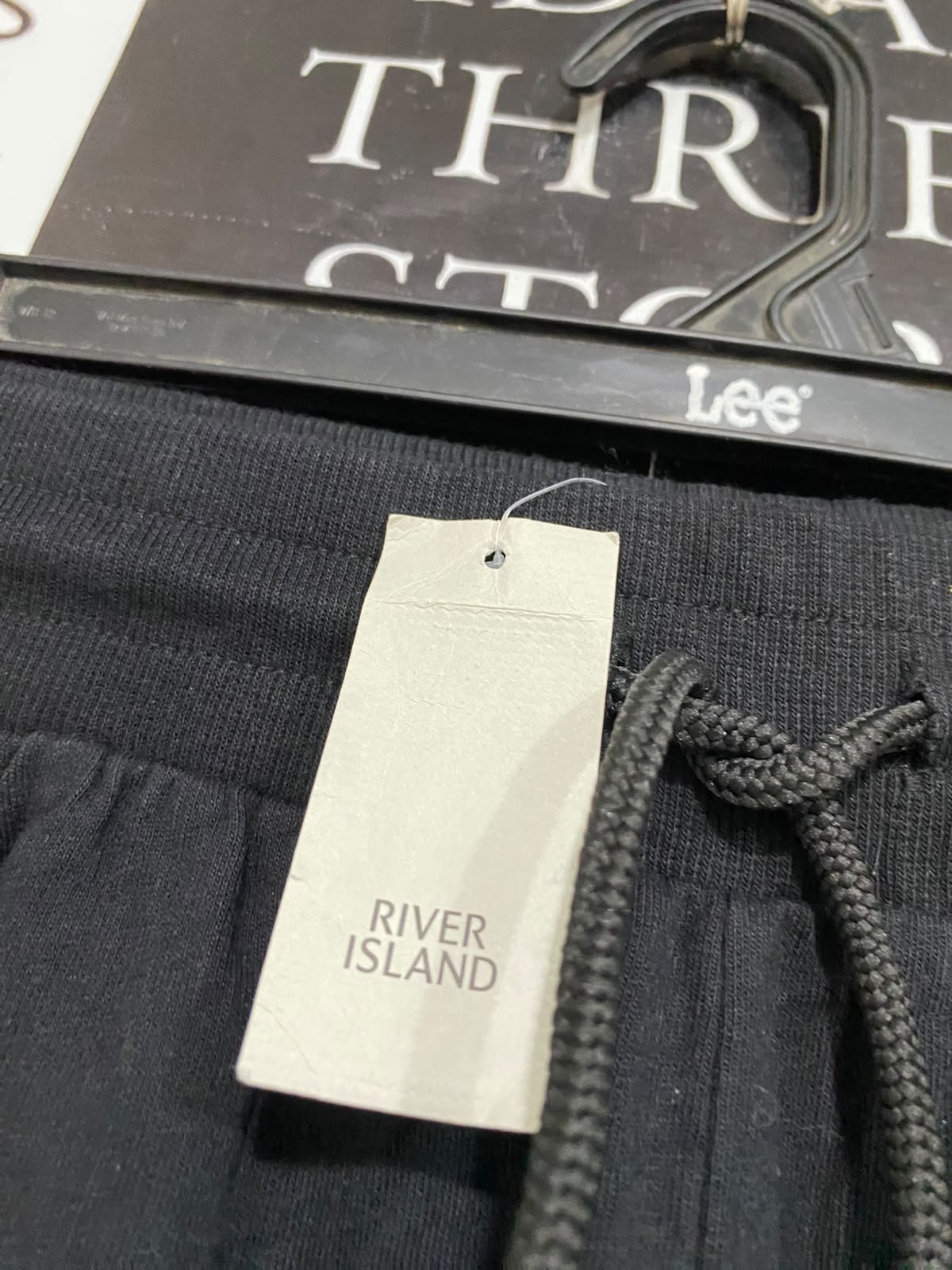 RIVER ISLAND |M| WAIST 30| A62| BLACK AND ANIMAL-PRINT STRIPE TECHNICAL UTILITY JOGGERS