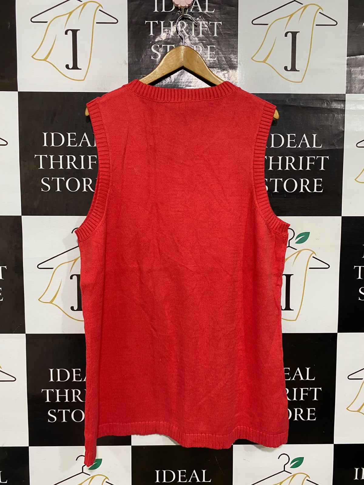 SUZANNEGRAE |XL| BUST 23| A62| RED GOLD-BUTTON CREWNECK TECHNICAL UTILITY VEST