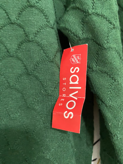 RIHOAS |M| BUST 18| A62| EMERALD GREEN PEARL-BUTTON COLLARED TECHNICAL UTILITY SWEATER