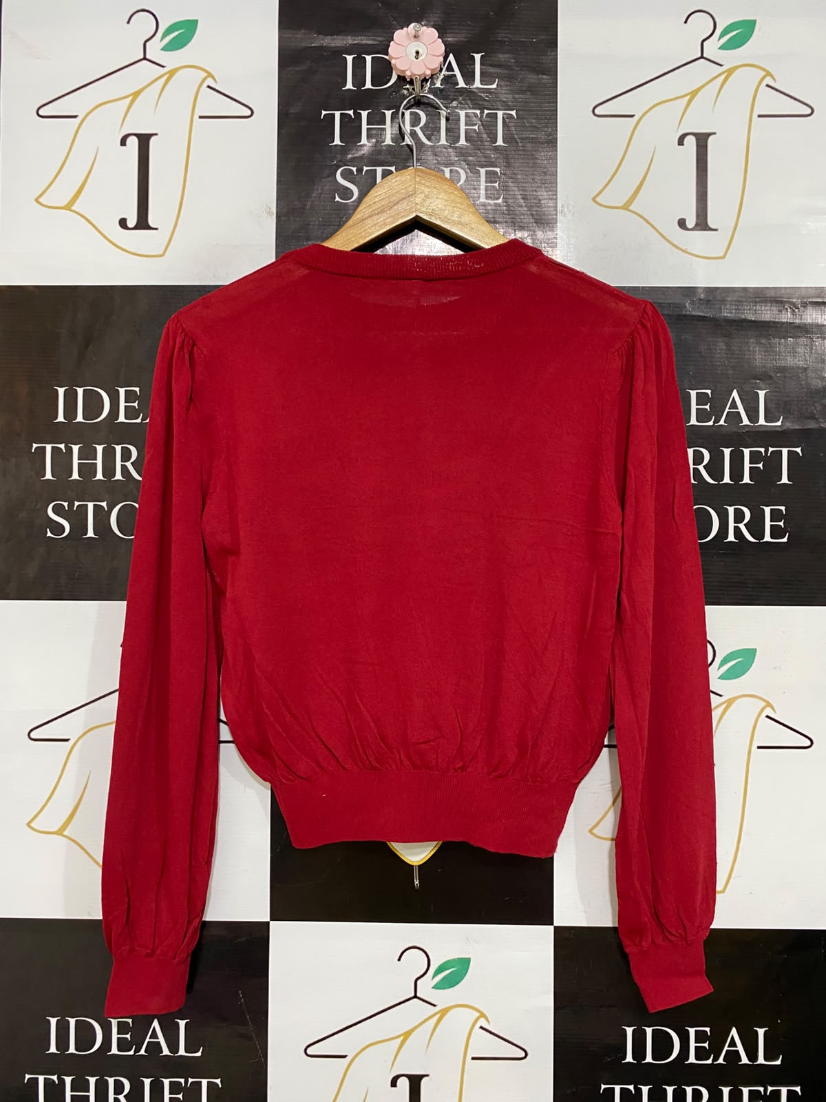 TOKYO BASIC |M| BUST 19| A62| RED LONG-SLEEVE CREWNECK TECHNICAL UTILITY SWEATER