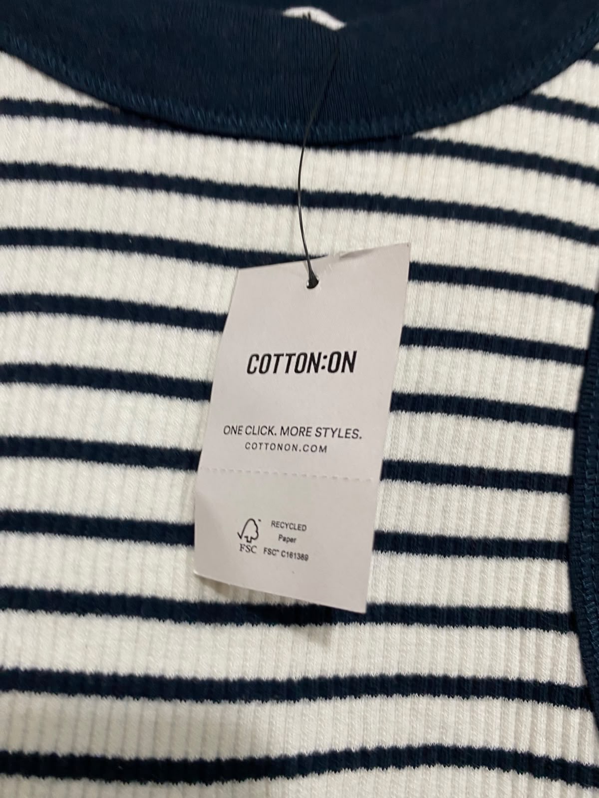 COTTON ON |S| BUST 13| A61| STRIPED CREWNECK RIBBED TECHNICAL UTILITY TANK TOP