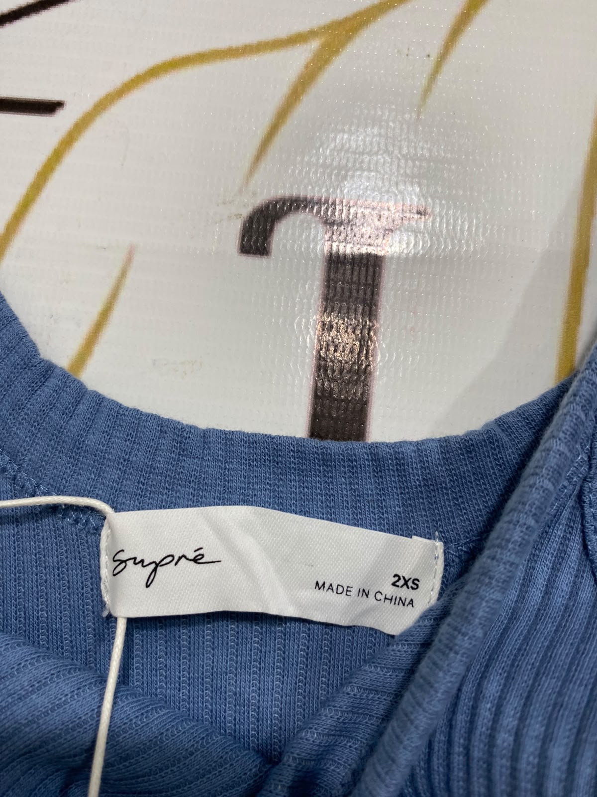 SUPRE |XS| BUST 12| A61| DUSTY BLUE SCOOP-NECK RIBBED TECHNICAL UTILITY MINI DRESS