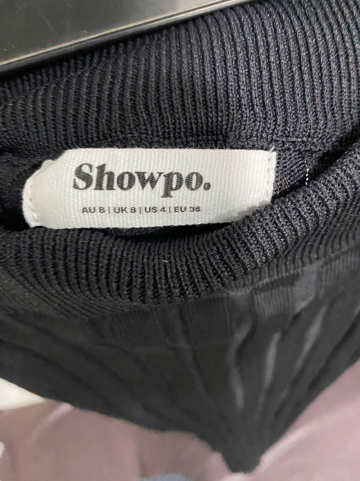 SHOWPO |XS| WAIST 24| A61| BLACK RIBBED KNIT TECHNICAL UTILITY MIDI SKIRT