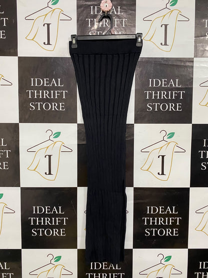 SHOWPO |XS| WAIST 24| A61| BLACK RIBBED KNIT TECHNICAL UTILITY MIDI SKIRT