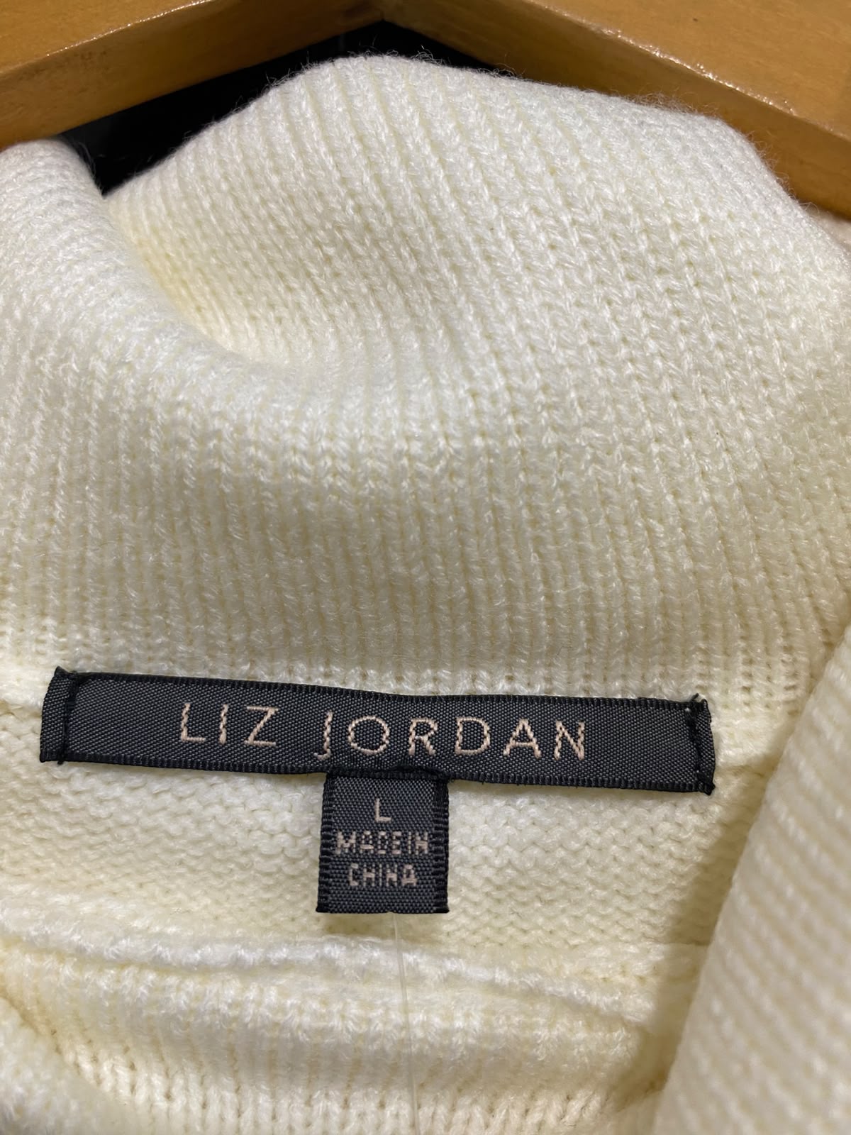 LIZ JORDAN |L| BUST 22| A61| OFF-WHITE COWL-NECK TEXTURED TECHNICAL UTILITY SWEATER