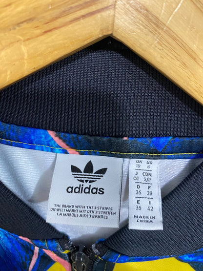 ADIDAS |S| BUST 19| A61| MULTICOLOR TROPICAL LEAF-PRINT ZIP-UP TECHNICAL UTILITY JACKET