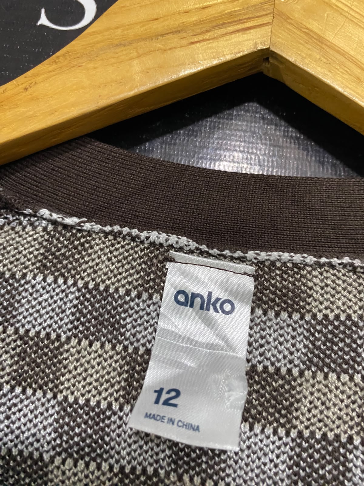 ANKO |S| BUST 17| A61| BROWN AND WHITE CHECKERED CROPPED BUTTON-UP TECHNICAL UTILITY CARDIGAN