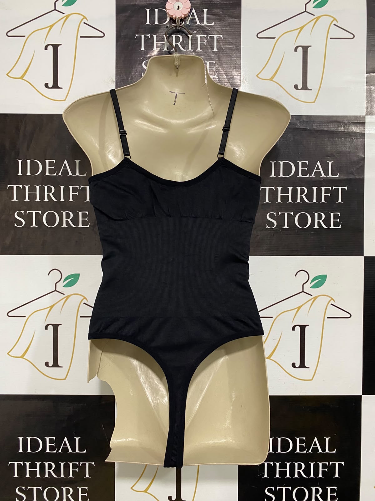HEY SHAPE |L| BUST 15| A61| BLACK SCOOP-NECK SHAPEWEAR TECHNICAL UTILITY BODYSUIT