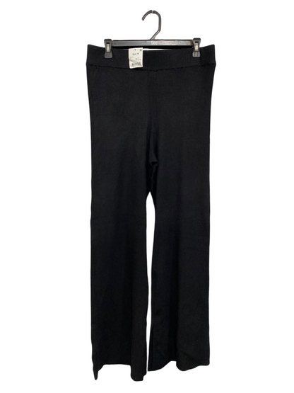 ANKO |L| WAIST 32| A62| BLACK RIBBED WIDE-LEG TECHNICAL UTILITY TROUSERS