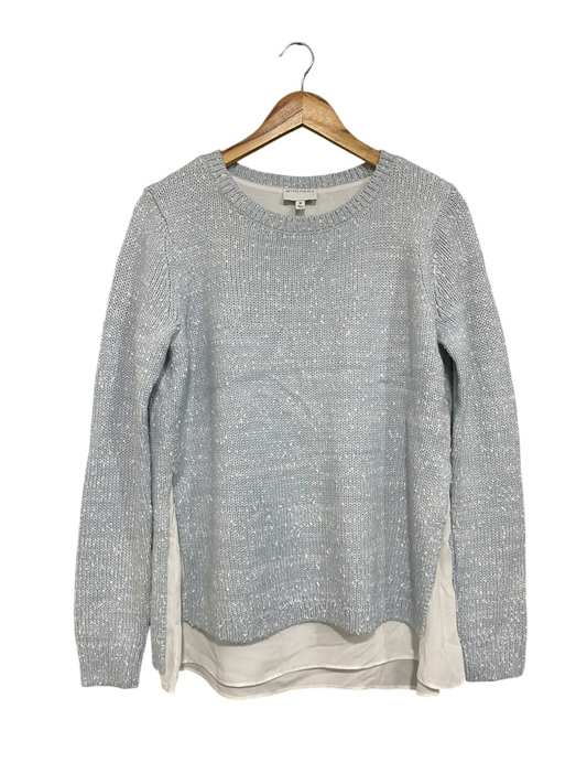 WITCHERY |M| BUST 20| A62| GREY SPECKLED LAYERING-HEM  KNIT SWEATER