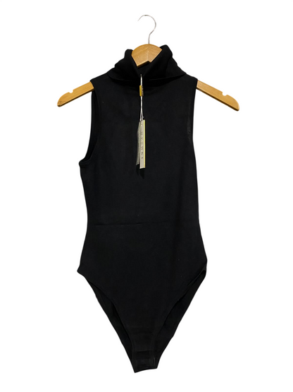 MESHKI |S| BUST 14| A62| BLACK TURTLENECK SLEEVELESS TECHNICAL UTILITY BODYSUIT