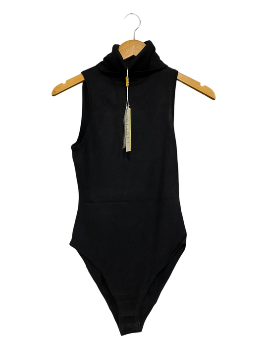 MESHKI |S| BUST 14| A62| BLACK TURTLENECK SLEEVELESS TECHNICAL UTILITY BODYSUIT