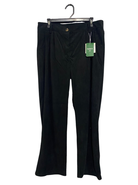 HALARA |XL| WAIST 34| A63| BLACK CORDUROY PLEATED TECHNICAL UTILITY PANTS