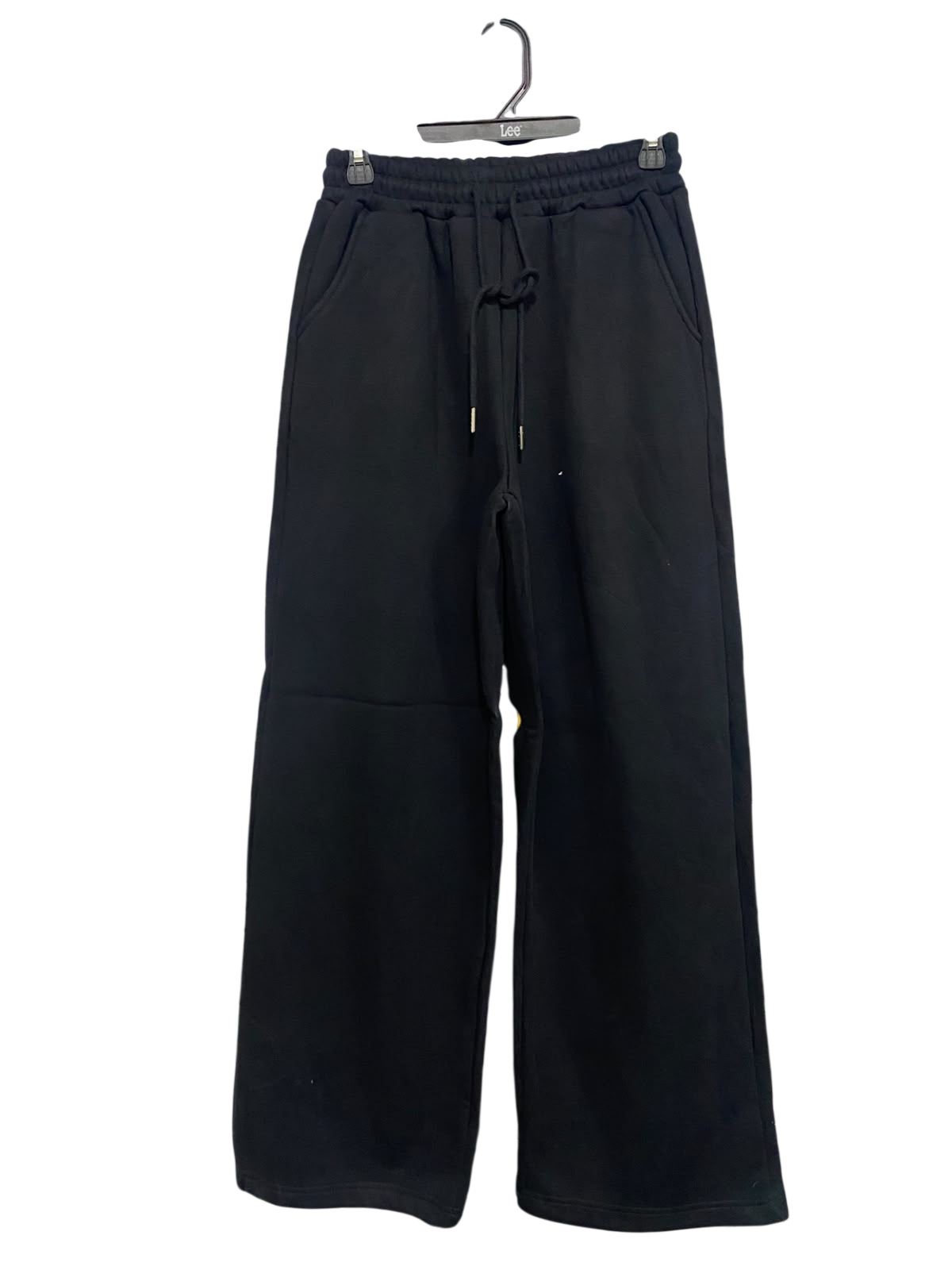ANAOBAI AMEICOM |S| WAIST 26| A63| BLACK FLEECE DRAWSTRING WIDE-LEG TECHNICAL UTILITY SWEATPANTS