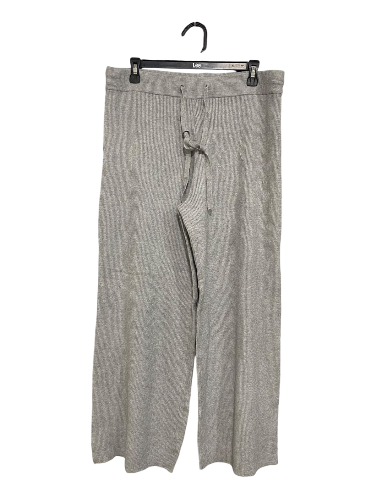 ANKO |XL| WAIST 34| A63| GREY RIBBED KNIT DRAWSTRING WIDE-LEG TECHNICAL UTILITY PANTS