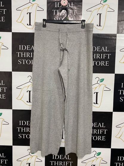 ANKO |XL| WAIST 34| A63| GREY RIBBED KNIT DRAWSTRING WIDE-LEG TECHNICAL UTILITY PANTS
