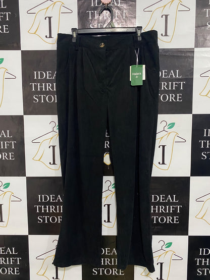 HALARA |XL| WAIST 34| A63| BLACK CORDUROY PLEATED TECHNICAL UTILITY PANTS