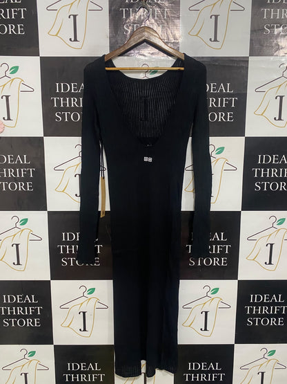 KSUBI |S| BUST 15| A63| BLACK RIBBED KNIT LONG-SLEEVE TECHNICAL UTILITY MIDI DRESS