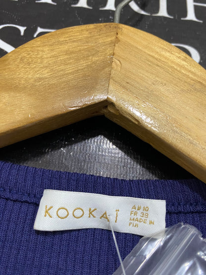 KOOKAI |S| BUST 14| A63| PURPLE ASYMMETRIC BUTTON-DOWN RIBBED TECHNICAL UTILITY TOP