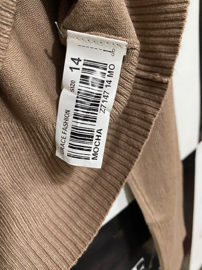 SES |M| BUST 19| A63| BROWN V-NECK BUTTON-UP TECHNICAL UTILITY CARDIGAN