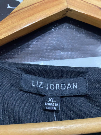 LIZ JORDAN |XL| BUST 22| A63| BLACK EYELET LACE-UP DETAIL TECHNICAL UTILITY TOP