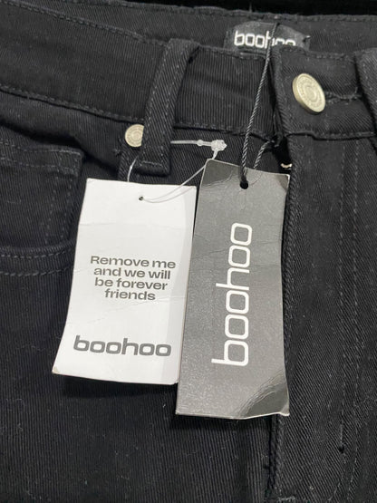 BOOHOO |XS| WAIST 24| A63| BLACK WIDE-LEG DENIM TECHNICAL UTILITY JEANS