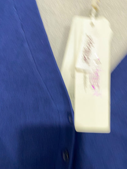|L| BUST 20| A63| BLUE V-NECK BUTTON-UP TECHNICAL UTILITY CARDIGAN