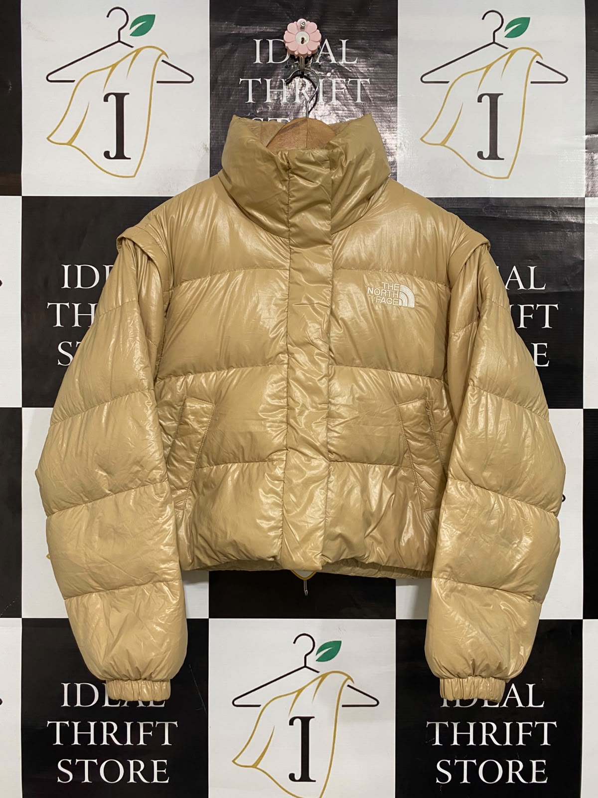 THE NORTH FACE |S| BUST 22| A63| BEIGE PUFFER TECHNICAL UTILITY JACKET