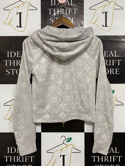 JUICY COUTURE |M| BUST 17| A63| GREY EMBOSSED LOGO ZIP-UP TECHNICAL UTILITY HOODIE