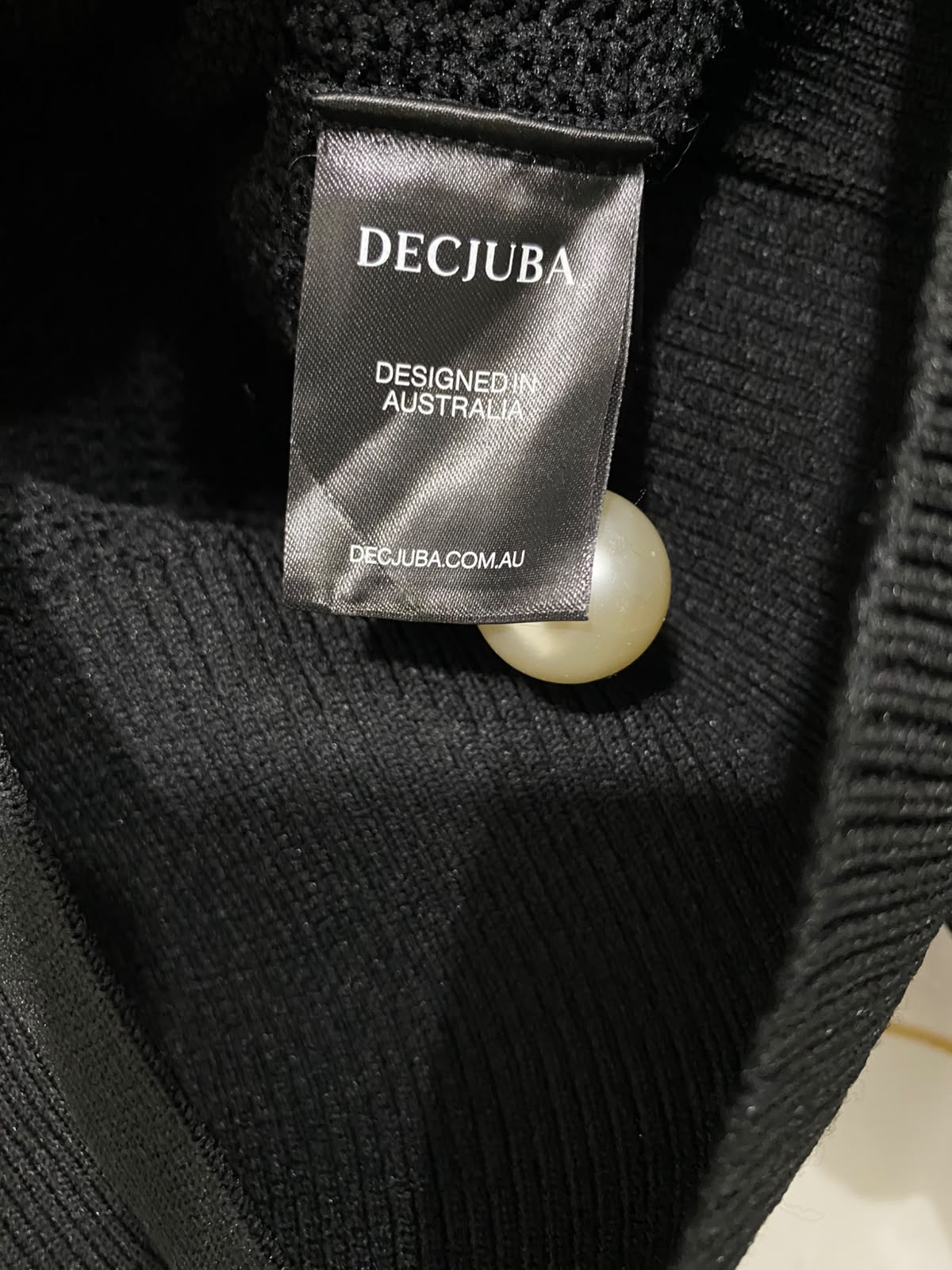 DECJUBA |M| BUST 19| A63| BLACK PEARL-BUTTON KNIT TECHNICAL UTILITY CARDIGAN