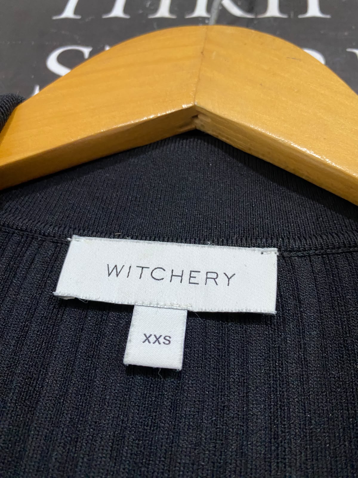 WITCHERY |XXS| BUST 12| A63| BLACK CONTRAST-TRIM POLO TECHNICAL UTILITY MIDI DRESS