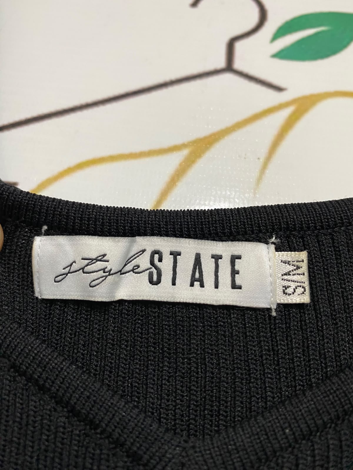 STYLE STATE |S/M| BUST 12| A62| BLACK RIBBED SCOOP-NECK TECHNICAL UTILITY BODYSUIT