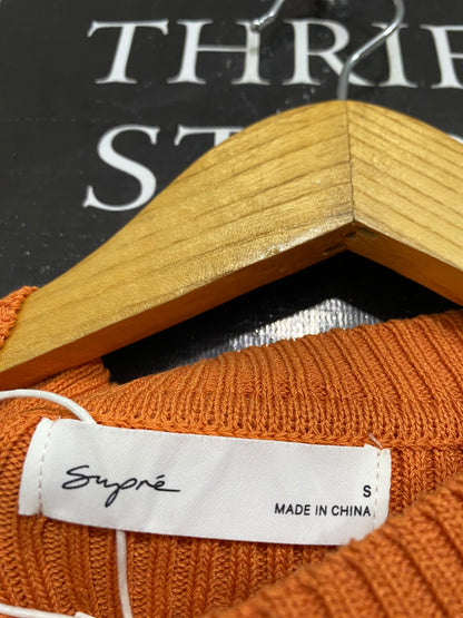 SUPRE |S| BUST 11| A62| ORANGE ASYMMETRIC CUTOUT TECHNICAL UTILITY TANK TOP