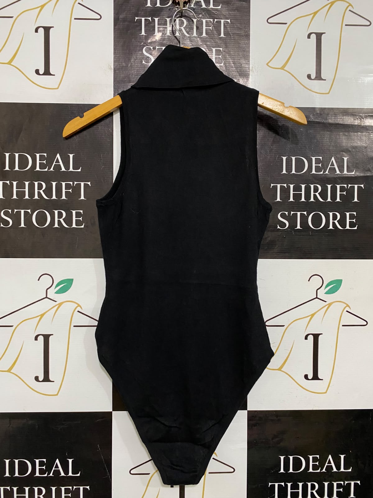 MESHKI |S| BUST 14| A62| BLACK TURTLENECK SLEEVELESS TECHNICAL UTILITY BODYSUIT