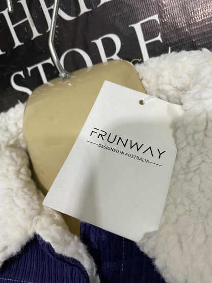 FRUNWAY |S| A62| PURPLE CORDUROY SHERPA-TRIM TECHNICAL UTILITY TWO-PIECE SET