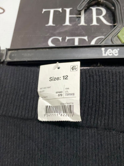 ANKO |L| WAIST 32| A62| BLACK RIBBED WIDE-LEG TECHNICAL UTILITY TROUSERS