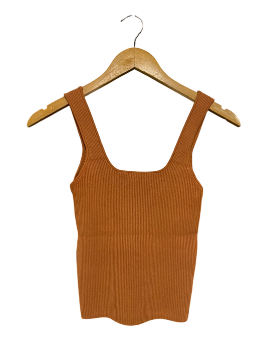 SHEIKE |XS| BUST 11| A63| CAMEL SQUARE-NECK RIBBED  TANK TOP
