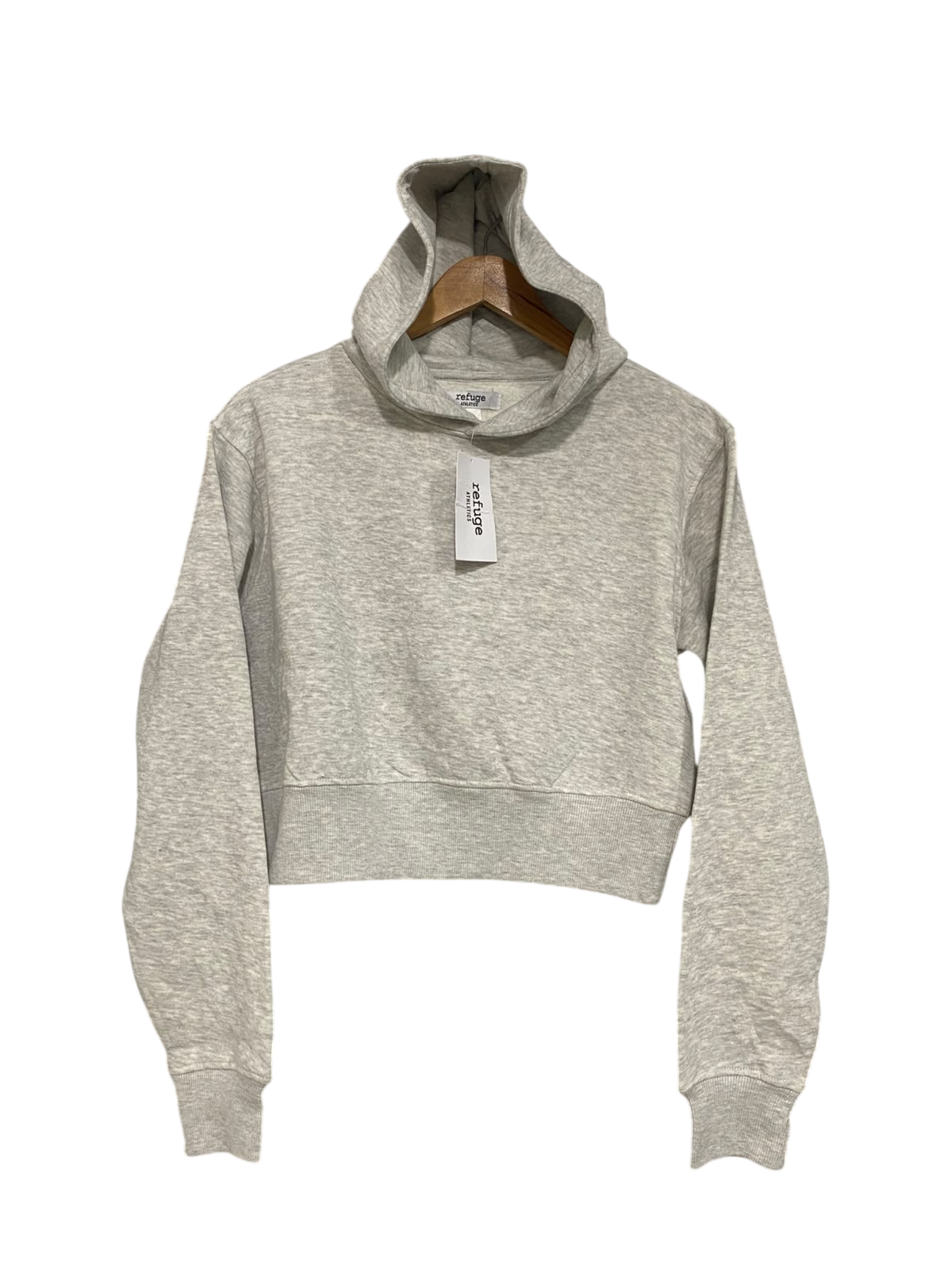 REFUGE |S| BUST 20| A63| GREY CROPPED TECHNICAL UTILITY HOODIE
