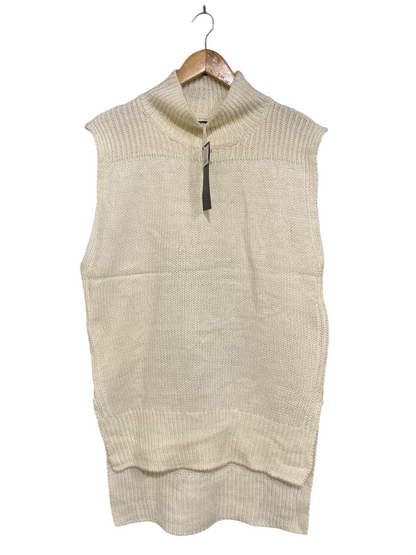 COTTON ON |M| BUST 20| A63| CREAM OVERSIZED MOCK-NECK KNIT TECHNICAL UTILITY VEST