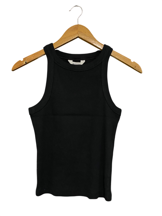 GLASSONS |M| BUST 13| A63| BLACK RIBBED HIGH-NECK  TANK TOP
