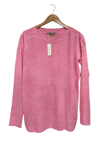 SUZANNEGRAE |L| BUST 20| A64| GRAE PINK CREWNECK TECHNICAL UTILITY KNIT SWEATER
