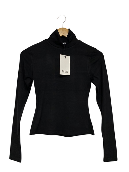 DAZIE |S| BUST 14| A64| BLACK TURTLENECK TECHNICAL UTILITY LONG-SLEVE TOP