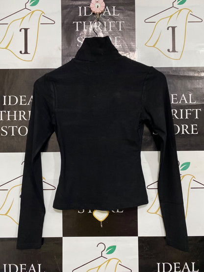 DAZIE |S| BUST 14| A64| BLACK TURTLENECK TECHNICAL UTILITY LONG-SLEVE TOP