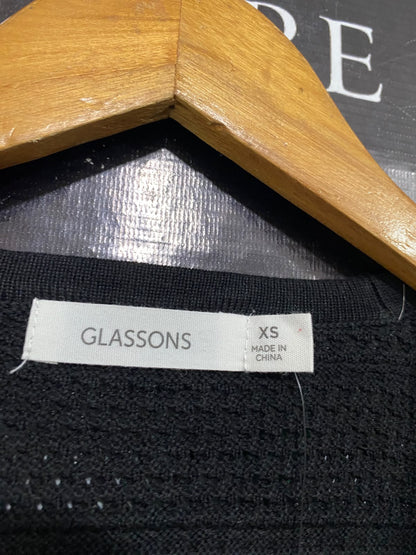 GLASSONS |XS| BUST 15| A64| BLACK TEXTURED TECHNICAL UTILITY BOLERO SHRLUG